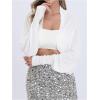 imageSweatyRocks Womens Open Front Knit Cropped Lightweight Cardigan Sweater ShrugWhite