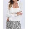 imageSweatyRocks Womens Open Front Knit Cropped Lightweight Cardigan Sweater ShrugWhite