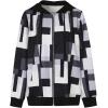 imageSweatyRocks Womens Plus Size Zip Up Hoodies Geometric Print Drawstring Collar Hooded SweatshirtMulticolor