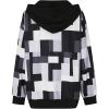 imageSweatyRocks Womens Plus Size Zip Up Hoodies Geometric Print Drawstring Collar Hooded SweatshirtMulticolor