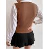 imageSweatyRocks Womens Sweater Vest V Neck Slim Fit Sleeveless Cable Knit TopsCoffee Brown