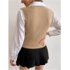 imageSweatyRocks Womens Sweater Vest V Neck Slim Fit Sleeveless Cable Knit TopsKhaki