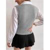 imageSweatyRocks Womens Sweater Vest V Neck Slim Fit Sleeveless Cable Knit TopsLight Grey
