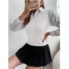 imageSweatyRocks Womens Sweater Vest V Neck Slim Fit Sleeveless Cable Knit TopsWhite