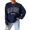 imageSweatyRocks Womens Letter Graphic Crewneck Sweatshirts Long Sleeve Oversized Pullover TopBlue
