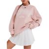 imageSweatyRocks Womens Letter Graphic Crewneck Sweatshirts Long Sleeve Oversized Pullover TopLight Pink
