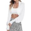 imageSweatyRocks Womens Open Front Knit Cropped Lightweight Cardigan Sweater ShrugWhite