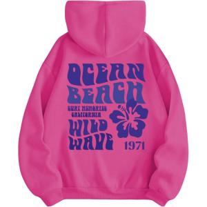 imageSweatyRocks Womens Letter Graphic Drawstring Hoodies Long Sleeve Thermal Pullovers SweatshirtsPink Letter