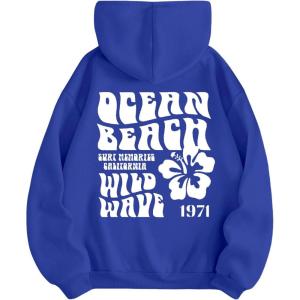 imageSweatyRocks Womens Letter Graphic Drawstring Hoodies Long Sleeve Thermal Pullovers SweatshirtsRoyal Blue