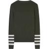 imageSweatyRocks Womens Casual Colorblock Striped Sweater Crewneck Long Sleeve Pullover Knit TopsDark Green
