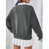 imageSweatyRocks Womens Contrast Collared Thermal Sweatshirt Drop Shoulder Long Sleeve Pullover TopsDark Grey