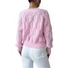 imageSweatyRocks Womens Crochet Cardigan V Neck Long Sleeve Bow Decorated Button Down Knit Sweater TopsPink