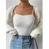 imageSweatyRocks Womens Cropped Open Front Cardigan Sweaters Long Sleeve Cable Knit ShrugBeige