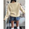 imageSweatyRocks Womens Cute Bear Sweatshirts Long Sleeve Crewneck Casual Pullover TopsLight Apricot