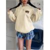 imageSweatyRocks Womens Cute Bear Sweatshirts Long Sleeve Crewneck Casual Pullover TopsLight Apricot