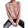 imageSweatyRocks Womens Cute Heart Sweater Crewneck Long Sleeve Knitted Pullover TopsPink