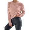 imageSweatyRocks Womens Cute Heart Sweater Crewneck Long Sleeve Knitted Pullover TopsPink