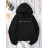 imageSweatyRocks Womens Letter Graphic Drawstring Hoodies Long Sleeve Pullovers Sweatshirts TopsBlack