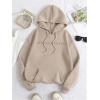 imageSweatyRocks Womens Letter Graphic Drawstring Hoodies Long Sleeve Pullovers Sweatshirts TopsKhaki
