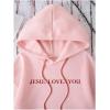 imageSweatyRocks Womens Letter Graphic Drawstring Hoodies Long Sleeve Pullovers Sweatshirts TopsPink