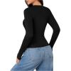 imageSweatyRocks Womens Long Sleeve Y2k Basic Crop Top Goth Slim Fit Summer Workout T ShirtBlack