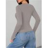 imageSweatyRocks Womens Long Sleeve Y2k Basic Crop Top Goth Slim Fit Summer Workout T ShirtGrey