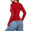 imageSweatyRocks Womens Long Sleeve Y2k Basic Crop Top Goth Slim Fit Summer Workout T ShirtRed