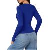 imageSweatyRocks Womens Long Sleeve Y2k Basic Crop Top Goth Slim Fit Summer Workout T ShirtRoyal Blue