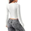 imageSweatyRocks Womens Long Sleeve Y2k Basic Crop Top Goth Slim Fit Summer Workout T ShirtWhite