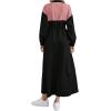 imageSweatyRocks Womens Long Sleeve Zip Up Funnel Neck Dress Flared Hem Maxi DressesBlack