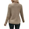 imageSweatyRocks Womens Long Sleeves Fuzzy Knitted Sweater Crew Neck Casual Plain Pullover TopsKhaki