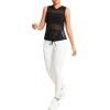 imageSweatyRocks Womens Mesh Workout Hoodie Tank Tops with Pocket Sport Fishnet Sleeveless TopBlack