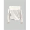 imageSweatyRocks Womens Off The Shoulder Sweatshirt Casual Long Sleeve Pullover Crop TopsApricot