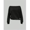 imageSweatyRocks Womens Off The Shoulder Sweatshirt Casual Long Sleeve Pullover Crop TopsBlack