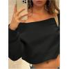 imageSweatyRocks Womens Off The Shoulder Sweatshirt Casual Long Sleeve Pullover Crop TopsBlack