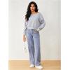 imageSweatyRocks Womens Off The Shoulder Sweatshirt Casual Long Sleeve Pullover Crop TopsGrey