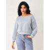 imageSweatyRocks Womens Off The Shoulder Sweatshirt Casual Long Sleeve Pullover Crop TopsGrey