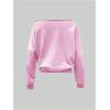 imageSweatyRocks Womens Off The Shoulder Sweatshirt Casual Long Sleeve Pullover Crop TopsPink