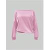 imageSweatyRocks Womens Off The Shoulder Sweatshirt Casual Long Sleeve Pullover Crop TopsPink