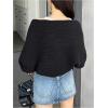 imageSweatyRocks Womens Open Front Cropped Cardigan Long Sleeve Bolero Shrug SweaterBlack