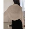 imageSweatyRocks Womens Open Front Cropped Cardigan Long Sleeve Bolero Shrug SweaterKhaki