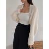imageSweatyRocks Womens Open Front Cropped Cardigan Long Sleeve Bolero Shrug SweaterWhite
