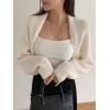 imageSweatyRocks Womens Open Front Cropped Cardigan Long Sleeve Bolero Shrug SweaterWhite