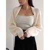 imageSweatyRocks Womens Open Front Cropped Cardigan Long Sleeve Bolero Shrug SweaterWhite