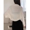 imageSweatyRocks Womens Open Front Cropped Cardigan Long Sleeve Bolero Shrug SweaterWhite
