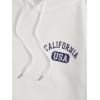 imageSweatyRocks Womens Oversized Letter Graphic Hoodies Drawstring Drop Shoulder Casual Thermal Hooded Sweatshirt with PocketWhite