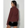 imageSweatyRocks Womens Striped Button Down Slim Fit Shirt Long Sleeve Collar Work Blouse TopsBurgundy