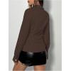 imageSweatyRocks Womens Striped Button Down Slim Fit Shirt Long Sleeve Collar Work Blouse TopsCoffee Brown
