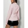 imageSweatyRocks Womens Striped Button Down Slim Fit Shirt Long Sleeve Collar Work Blouse TopsRed