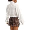 imageSweatyRocks Womens ZipFront Pocket Jacket Solid Casual Windbreaker Crop TopsWhite
